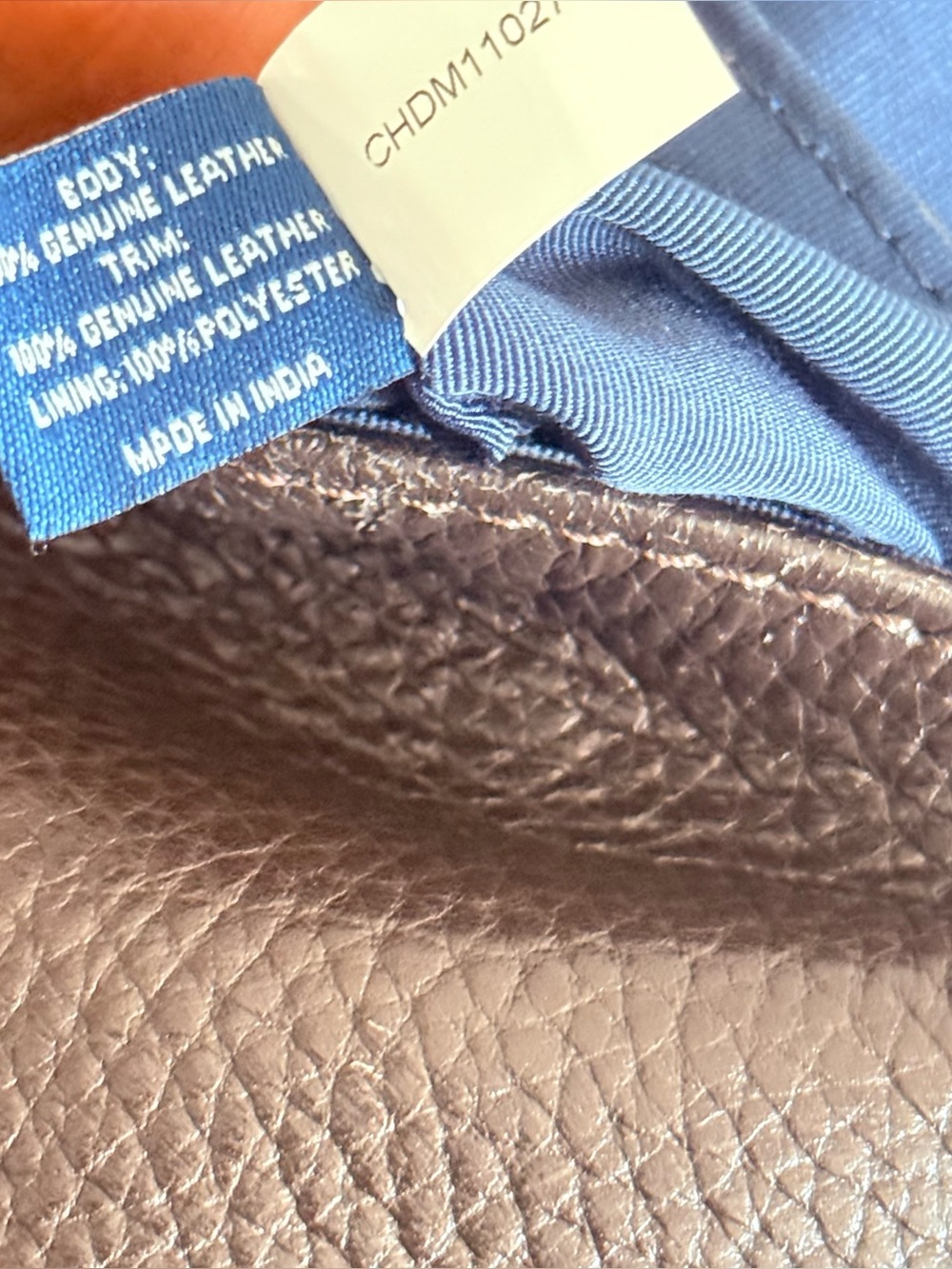 Cole Haan Dark Brown Pebble 100% Leather Messenger Laptop Bag Shoulder Strap - Picture 8 of 8